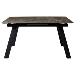 Стол Морис 140 Коричневый мрамор матовый, керамика / черный каркас М-City