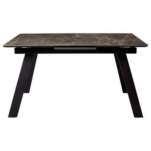 Стол Морис 140 Коричневый мрамор матовый, керамика / черный каркас М-City