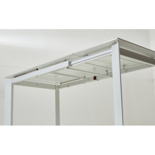 Стол CORNER 120 GLOSS STATUARIO WHITE SINTERED STONE / WHITE М-City