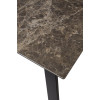 Стол Морис 140 Коричневый мрамор матовый, керамика / черный каркас М-City