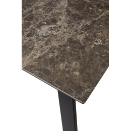 Стол Морис 140 Коричневый мрамор матовый, керамика / черный каркас М-City