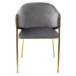 Стул DILL BLUVEL-14 GREY, велюр/ золотой каркас, М-City