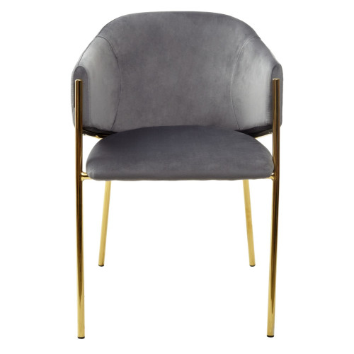 Стул DILL BLUVEL-14 GREY, велюр/ золотой каркас, М-City