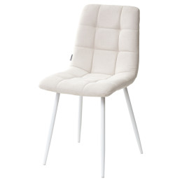 Стул CHILLI UF860-01B бежевый, ткань/белый каркас М-City