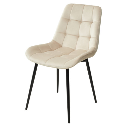 Стул ХОФМАН, цвет бежевый #H06, велюр / черный каркас 4 шт./1 к М-City