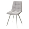 Стул CHILLI-Q SQUARE светло-серый #H09, велюр / белый каркас М-City