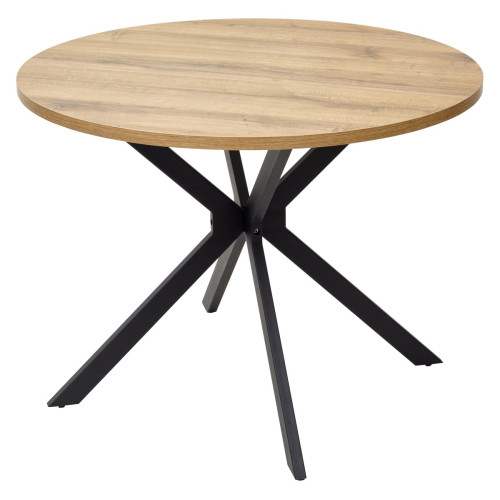 Стол ВЕГА D100 Дуб Шерман коньяк/ черный каркас М-City