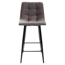 Полубарный стул CHILLI-QB графит #14, велюр / черный каркас (H=66cm) М-City
