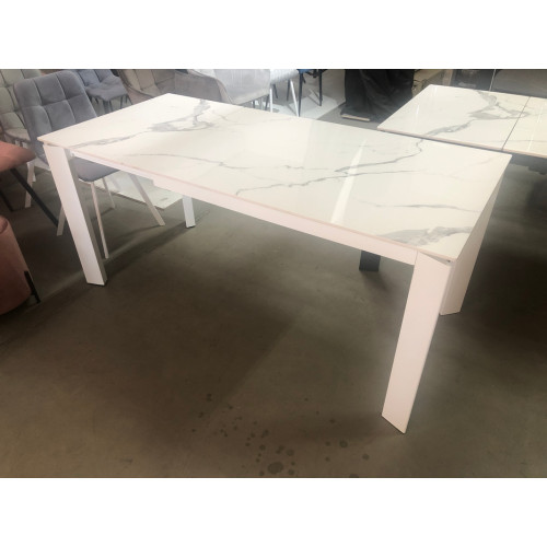 Стол CORNER 120 GLOSS STATUARIO WHITE SINTERED STONE / WHITE М-City