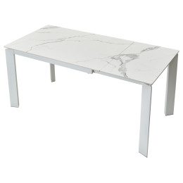 Стол CORNER 120 GLOSS STATUARIO WHITE SINTERED STONE / WHITE М-City