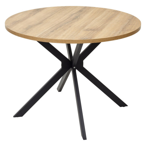 Стол ВЕГА D100 Дуб Шерман коньяк/ черный каркас М-City