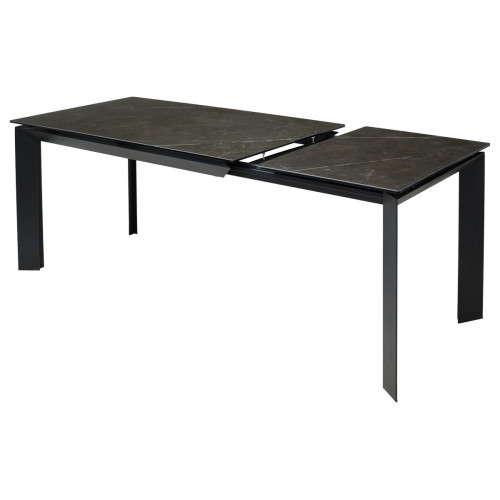 Стол CREMONA 140 KL-135 Темно-серый мрамор матовый / черный каркас М-City