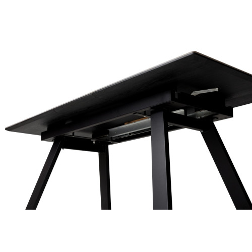 Стол Морис 140 Коричневый мрамор матовый, керамика / черный каркас М-City