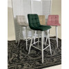 Барный стул LECCO UF910-14 DARK GREEN, велюр/белый каркас М-City