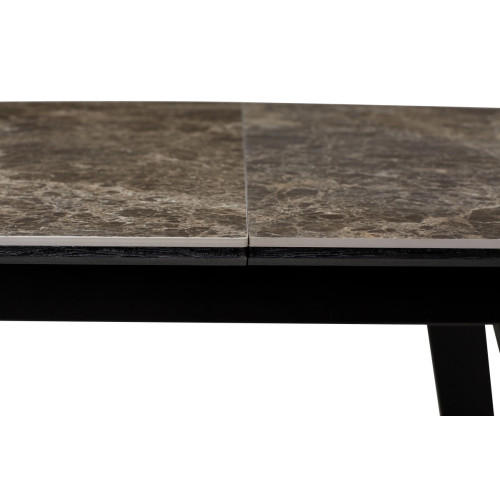 Стол Морис 140 Коричневый мрамор матовый, керамика / черный каркас М-City