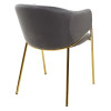Стул DILL BLUVEL-14 GREY, велюр/ золотой каркас, М-City