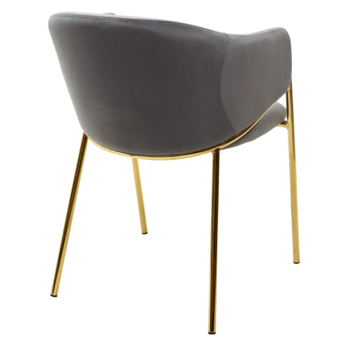 Стул DILL BLUVEL-14 GREY, велюр/ золотой каркас, М-City