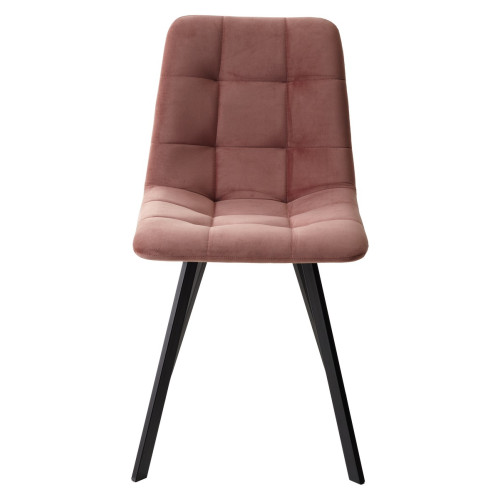 Стул CHILLI-Q SQUARE розовый #15, велюр / черный каркас М-City