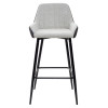 Барный стул PUNCH светло-серый меланж FC-01/ экокожа антрацит RU-08 М-City