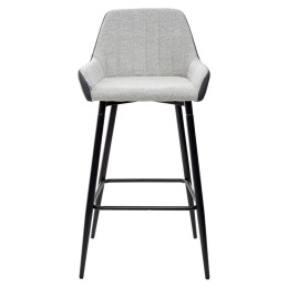 Барный стул PUNCH светло-серый меланж FC-01/ экокожа антрацит RU-08 М-City