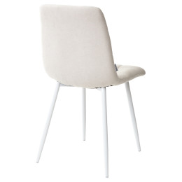 Стул CHILLI UF860-01B бежевый, ткань/белый каркас М-City