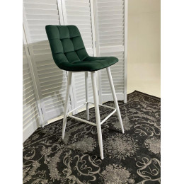 Барный стул LECCO UF910-14 DARK GREEN, велюр/белый каркас М-City