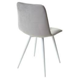 Стул CHILLI-Q светло-серый #26, велюр / белый каркас М-City
