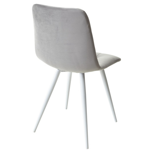 Стул CHILLI-Q светло-серый #26, велюр / белый каркас М-City