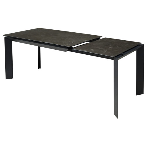Стол CREMONA 140 KL-135 Темно-серый мрамор матовый / черный каркас М-City