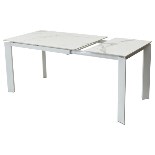 Стол CORNER 120 GLOSS STATUARIO WHITE SINTERED STONE / WHITE М-City