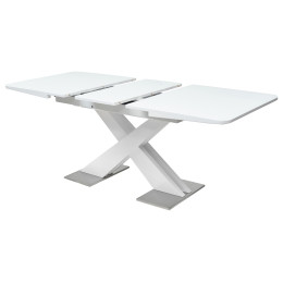 Стол CONTI 140 WHITE GLASS белый глянец М-City
