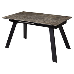 Стол Морис 140 Коричневый мрамор матовый, керамика / черный каркас М-City