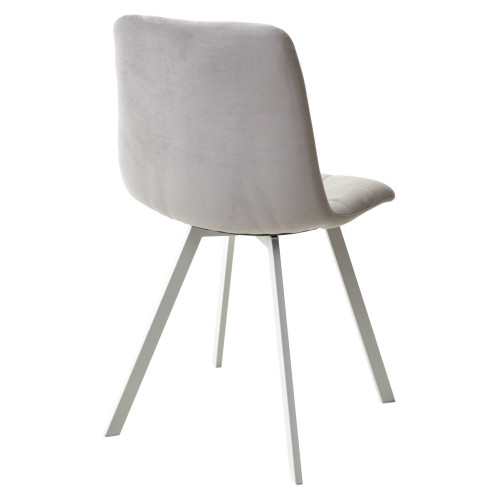 Стул CHILLI-Q SQUARE светло-серый #H09, велюр / белый каркас М-City