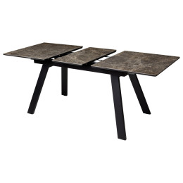 Стол Морис 140 Коричневый мрамор матовый, керамика / черный каркас М-City