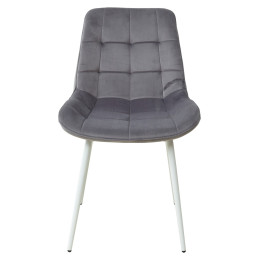 Стул ХОФМАН, цвет темно-серый #H15, велюр / белый каркас 4 шт./1 к М-City