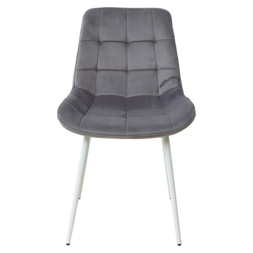Стул ХОФМАН, цвет темно-серый #H15, велюр / белый каркас 4 шт./1 к М-City
