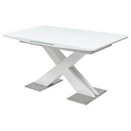 Стол CONTI 140 WHITE GLASS белый глянец М-City