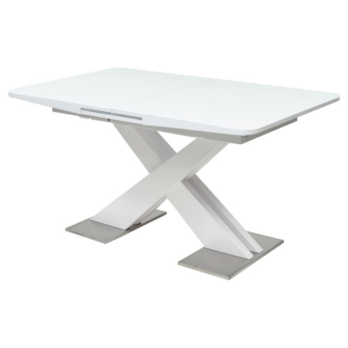 Стол CONTI 140 WHITE GLASS белый глянец М-City