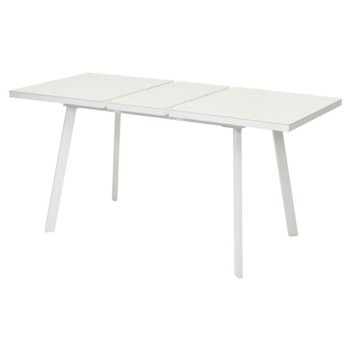 Стол ФИН 120 Латте, стекло/ Белый каркас М-City