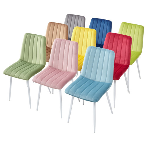 Стул DUBLIN G062-49 синий, велюр / белый каркас М-City