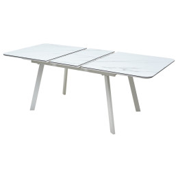Стол ARUBA 140 GREY-WHITE/ WHITE глазурованное стекло М-City