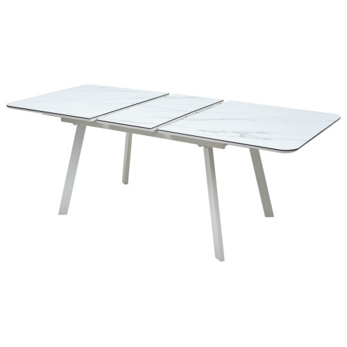 Стол ARUBA 140 GREY-WHITE/ WHITE глазурованное стекло М-City