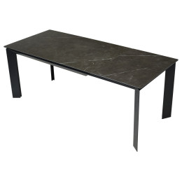 Стол CREMONA 140 KL-135 Темно-серый мрамор матовый / черный каркас М-City