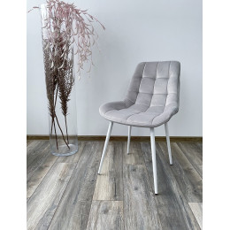 Стул ХОФМАН, цвет светло-серый #H09, велюр / белый каркас 4 шт./1 к М-City