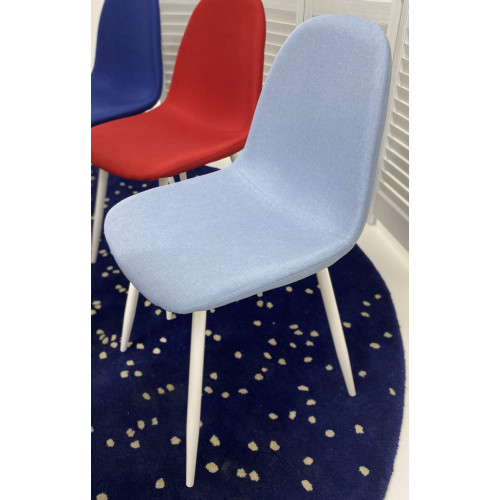 Стул CASSIOPEIA G064-38 серо-голубая ткань/ белый каркас М-City