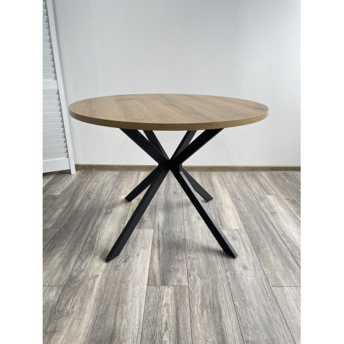 Стол ВЕГА D100 Дуб Шерман коньяк/ черный каркас М-City