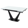 Стол Ниагара 140 Белый, стекло / черный каркас М-City