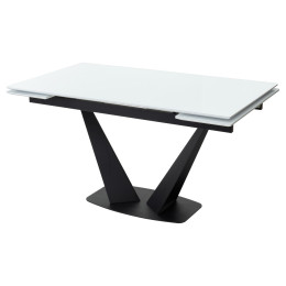 Стол Ниагара 140 Белый, стекло / черный каркас М-City