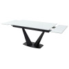 Стол Ниагара 140 Белый, стекло / черный каркас М-City