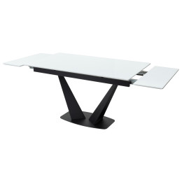 Стол Ниагара 140 Белый, стекло / черный каркас М-City